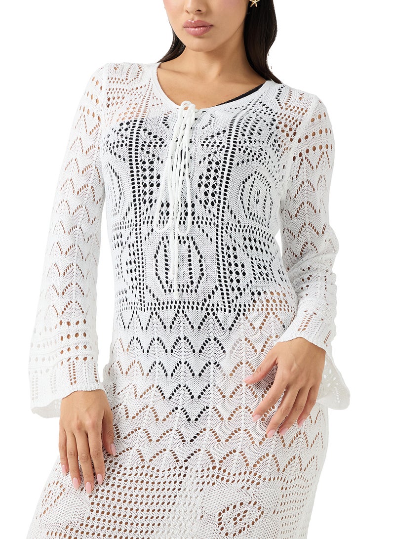 جينجر فستان شاطئ كروشيه بتفاصيل ربط - Image 3